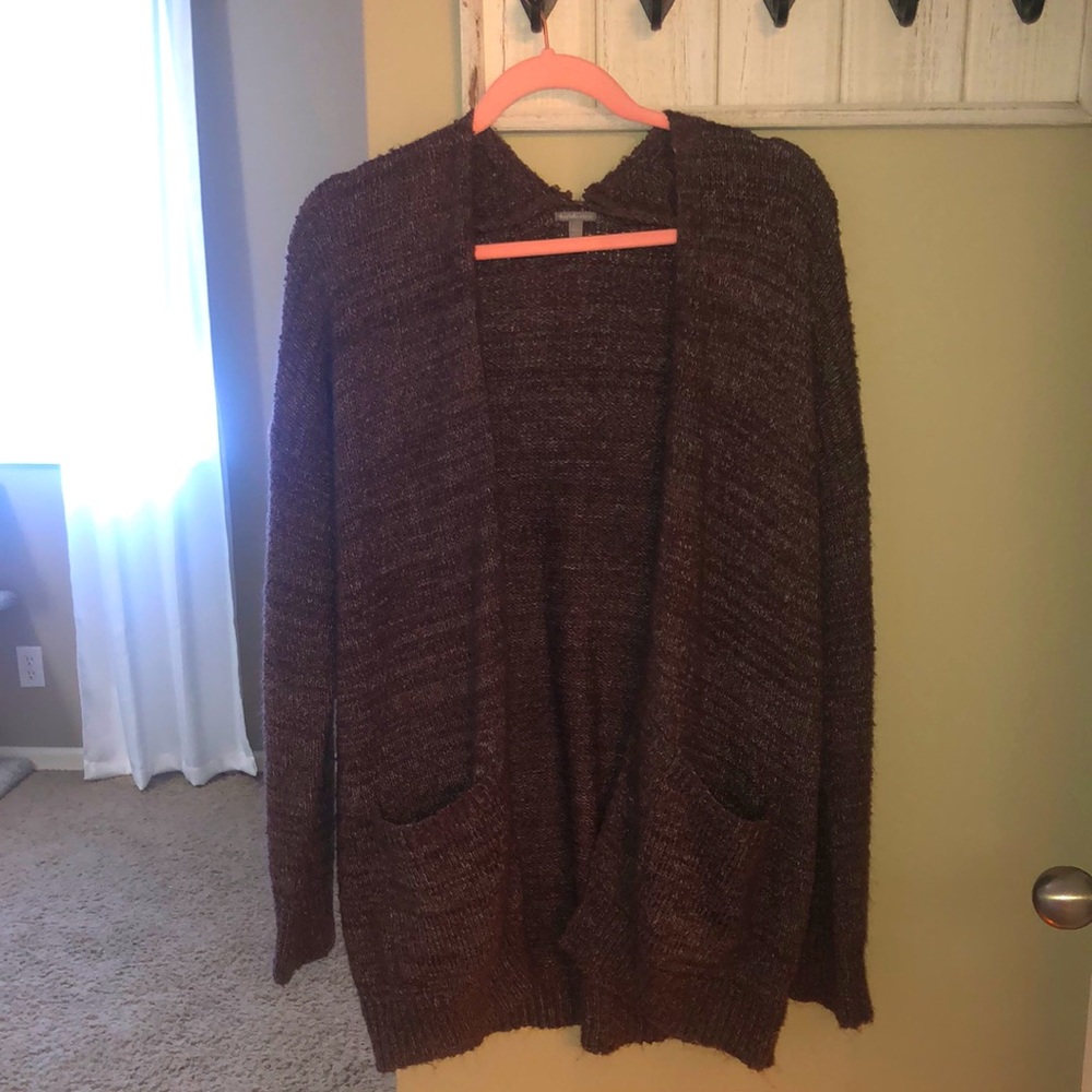 Charlotte Russe size L dark purple cardigan with pockets